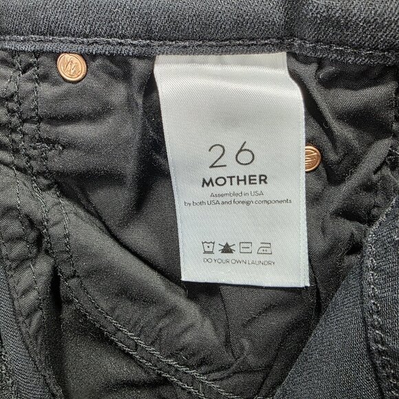 Mother Jeans Womens 26 Black The Rascal Ankle Fray Beaded Side Stripe Raw Hem - Picture 5 of 11